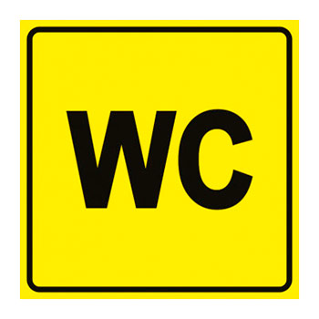 Тактильная пиктограмма «Туалет, WC», ДС57 (пленка, 150х150 мм)