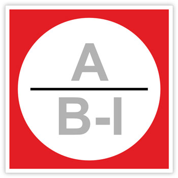 Знак «Категория помещения, класс зоны помещения», B05.3 (светоотражающий пластик, 200х200 мм)